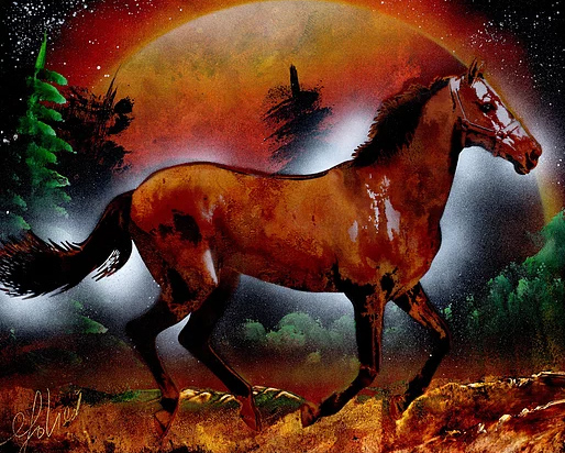 Running Horse - Spray Paint Art by Eden